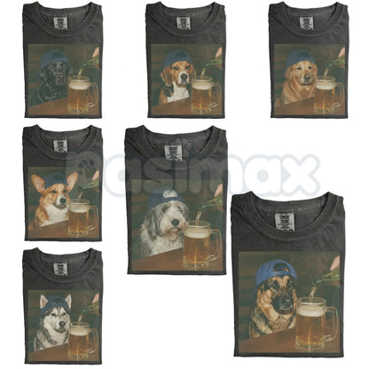 Comfort Colors® Custom Dog Breeds Beer T-Shirt – Vintage 90s Funny Edgy Dog Meme Tee, Aesthetic Brewery Lover Dog Dad Gift Shirt-Pasimax