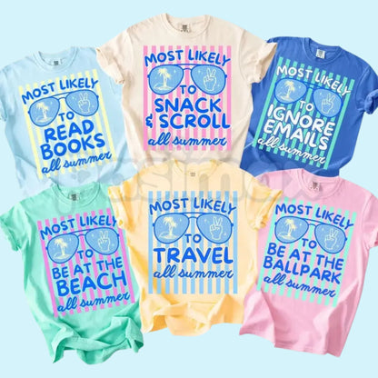 Comfort Colors® Custom Last Day of School Teacher T-Shirt – Funny "Most Likely To" Summer Vacation Shirt, Trendy Grade Level Team Tees, End of Year Educator Gift-Pasimax