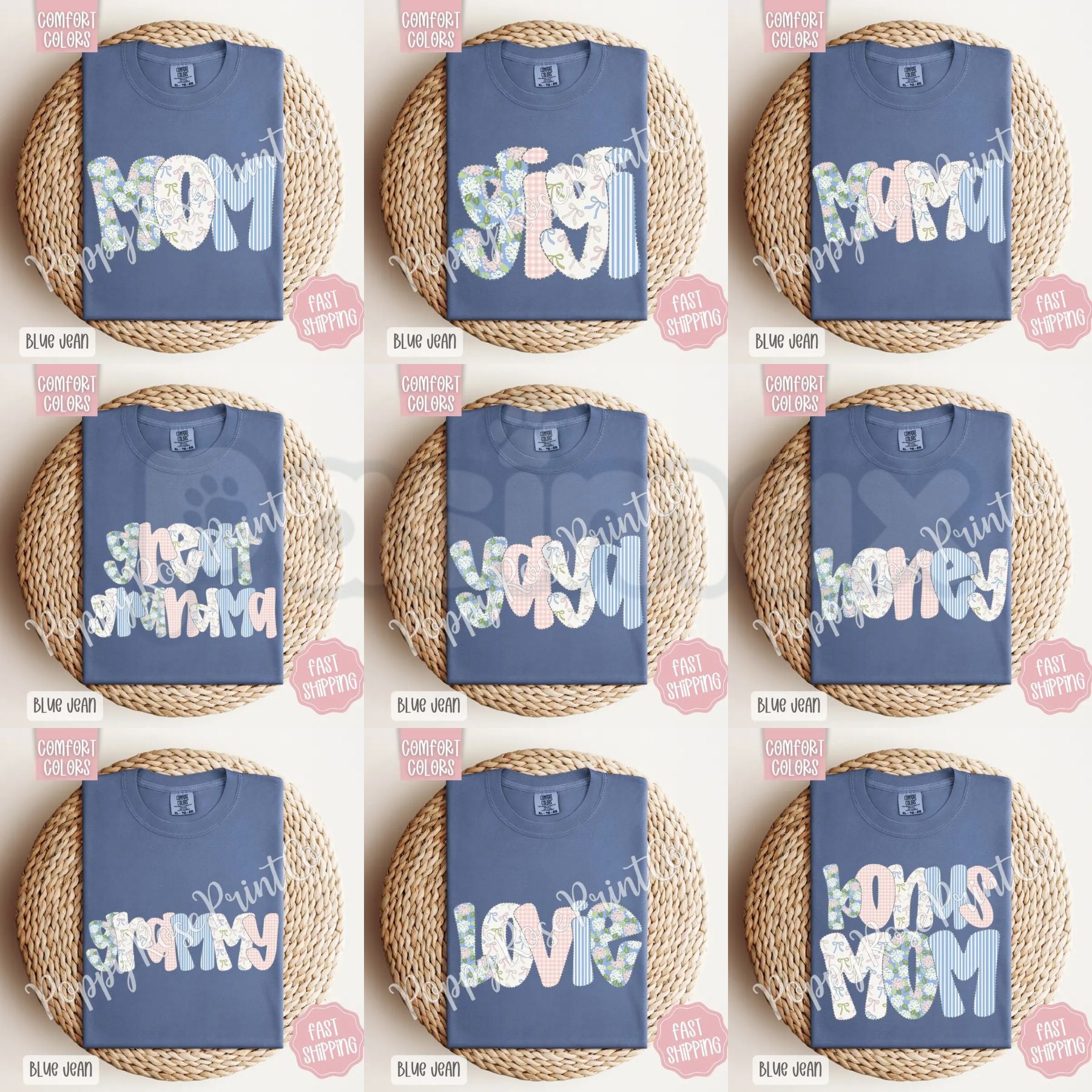 Comfort Colors® Custom Mom & Grandma T-Shirt – Personalized Mother’s Day Graphic Tee, Custom Mama Nana Mimi Gigi Shirt, Soft Cotton Heritage Gift-Pasimax