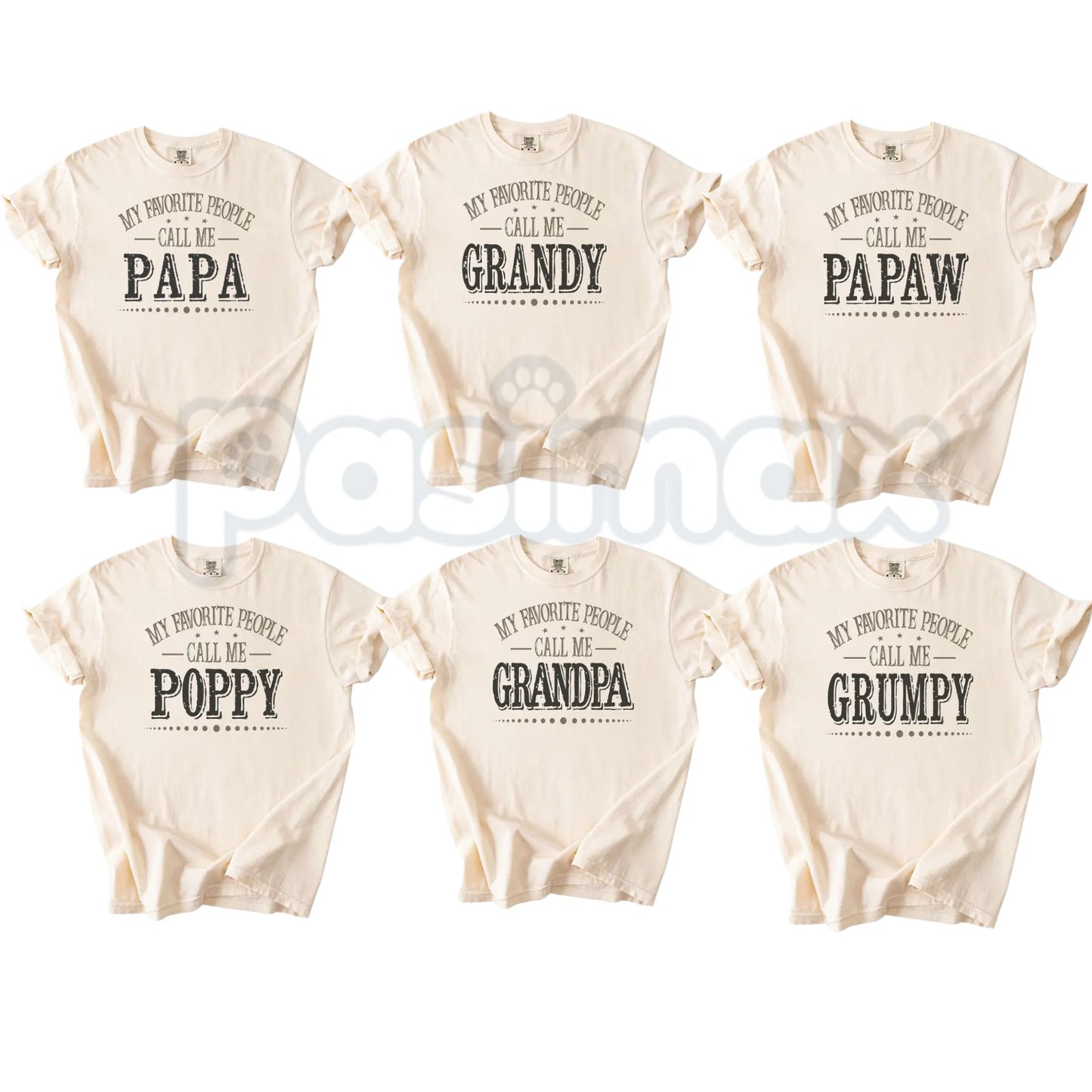 Comfort Colors® Custom "My Favorite People Call Me Papa" T-Shirt – Personalized Dad Graphic Tee, Aesthetic Retro Father's Day Gift Top-Pasimax