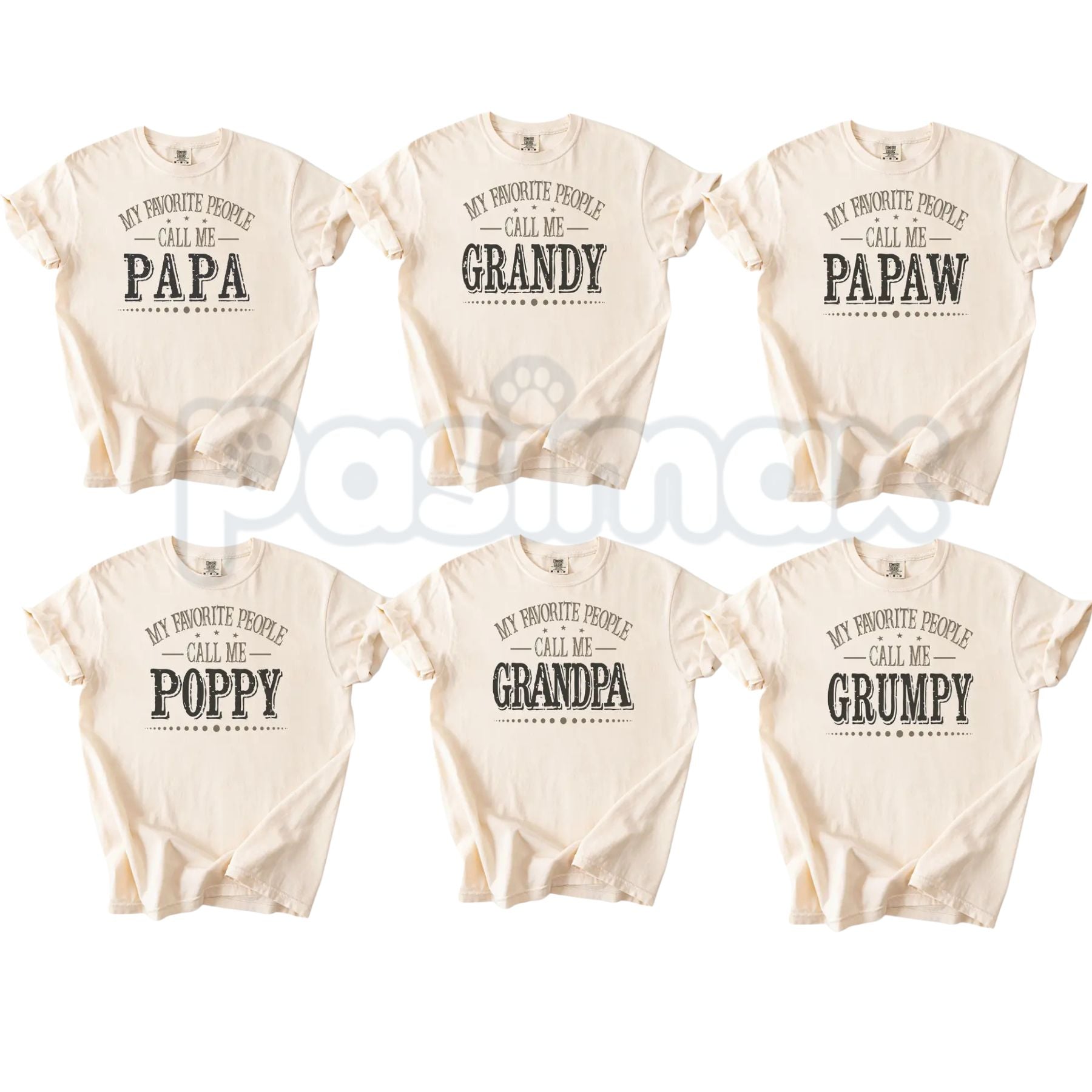 Comfort Colors® Custom "My Favorite People Call Me Papa" T-Shirt – Personalized Dad Graphic Tee, Aesthetic Retro Father's Day Gift Top-Pasimax