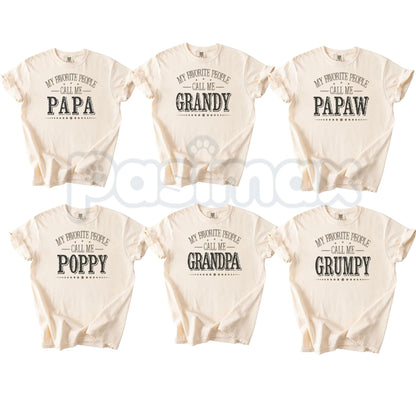 Comfort Colors® Custom "My Favorite People Call Me Papa" T-Shirt – Personalized Dad Graphic Tee, Aesthetic Retro Father's Day Gift Top-Pasimax