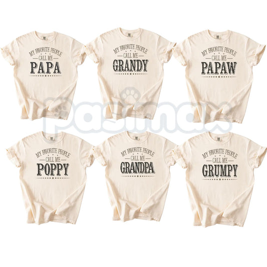 Comfort Colors® Custom "My Favorite People Call Me Papa" T-Shirt – Personalized Dad Graphic Tee, Aesthetic Retro Father's Day Gift Top-Pasimax