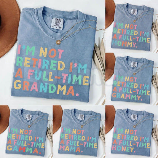 Comfort Colors® Custom Retirement Grandma T-Shirt – Personalized Mother's Day Gift, Aesthetic Mama Nana Gigi Mimi Mimi Grammy T-Shirt, Custom Name Year Tee-Pasimax