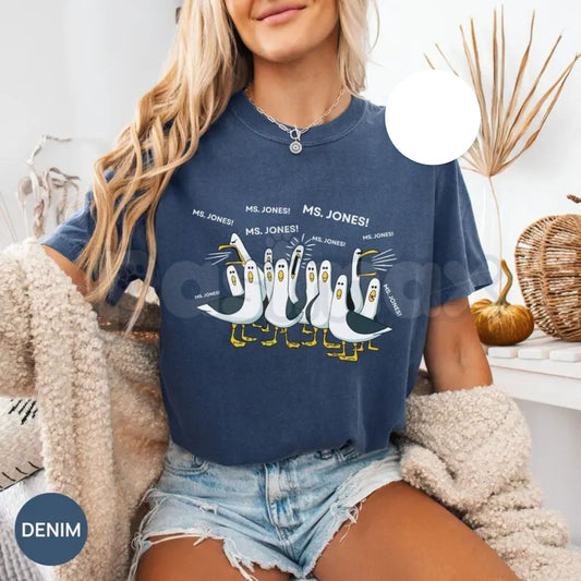 Comfort Colors® Custom Seagull Teacher T-Shirt – Funny Personalized Educator Tee, Aesthetic Bird Graphic Shirt, Sarcastic Classroom Humor Gift-Pasimax