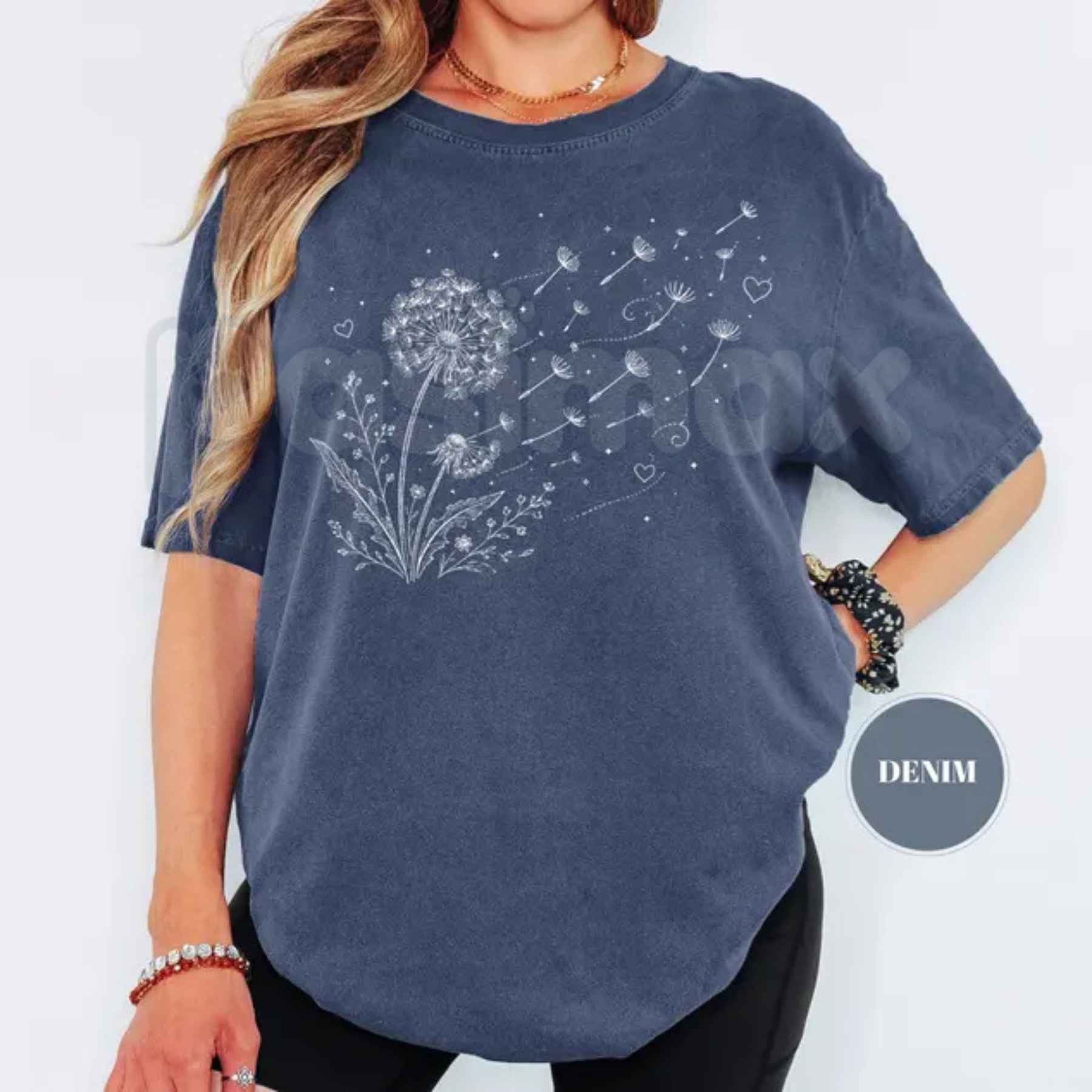 Comfort Colors® Dandelion Wildflower T-Shirt – Boho Floral Graphic Tee, Wish Flower Nature Aesthetic Unisex Top-Pasimax