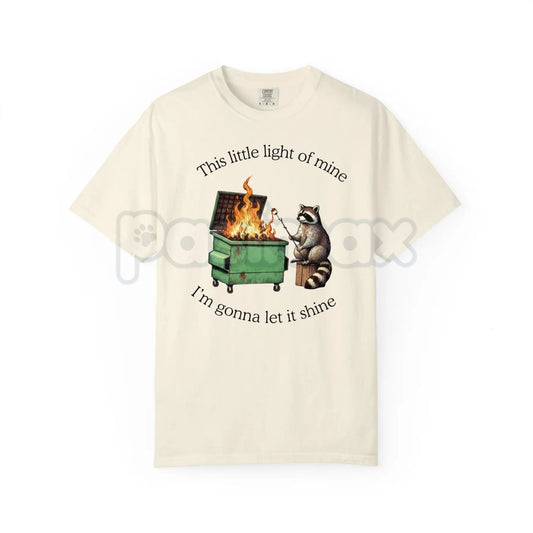 Comfort Colors® Dumpster Fire Raccoon T-Shirt – Funny Mental Health Parody Tee, Relatable Trash Panda Shirt, Sarcastic Chaos Graphic Top-Pasimax