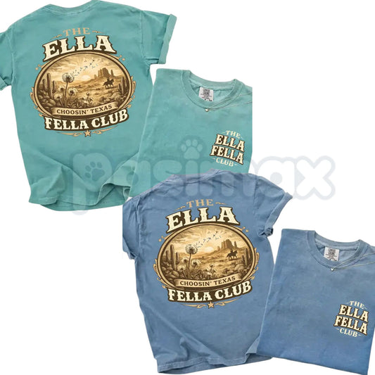 Comfort Colors® Ella Fella Club Texas Western T-Shirt – Cowboy Rodeo Desert Graphic Tee, Aesthetic Oversized Unisex Shirt, Trendy Southern Heritage Top-Pasimax