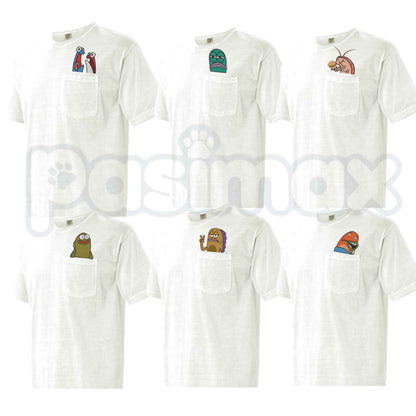 Comfort Colors® Embroidered "Fish Memes" Pocket T-Shirt – Witty Fishing Humor Graphic Tee, Novelty Fisherman Unisex Top-Pasimax