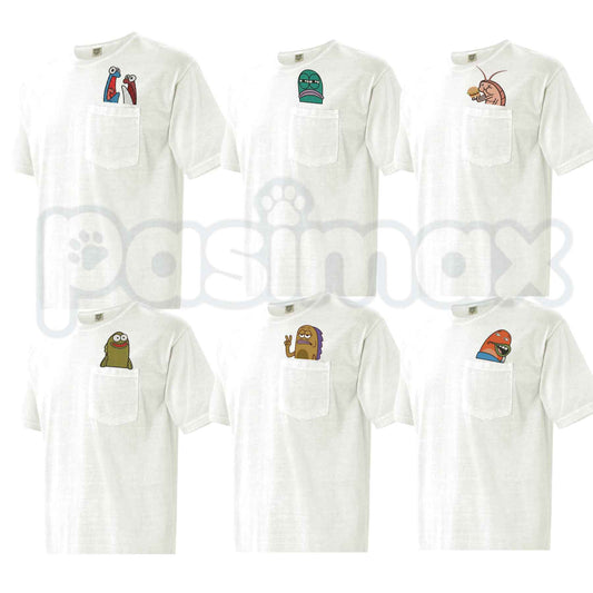 Comfort Colors® Embroidered "Fish Memes" Pocket T-Shirt – Witty Fishing Humor Graphic Tee, Novelty Fisherman Unisex Top-Pasimax
