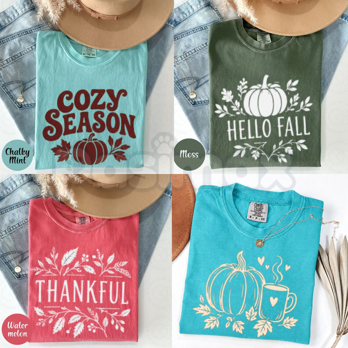 Comfort Colors® Fall Edition Surprise Mystery Graphic T-Shirt – Autunm Mystery Box Unisex Top, Retro Seasonal Blind Bag Gift-Pasimax