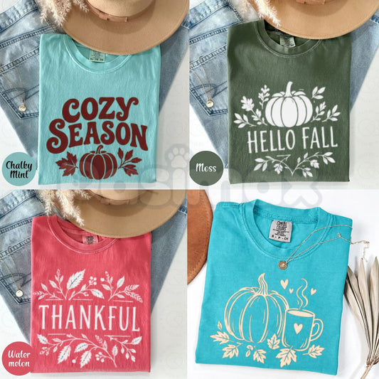 Comfort Colors® Fall Edition Surprise Mystery Graphic T-Shirt – Autunm Mystery Box Unisex Top, Retro Seasonal Blind Bag Gift-Pasimax