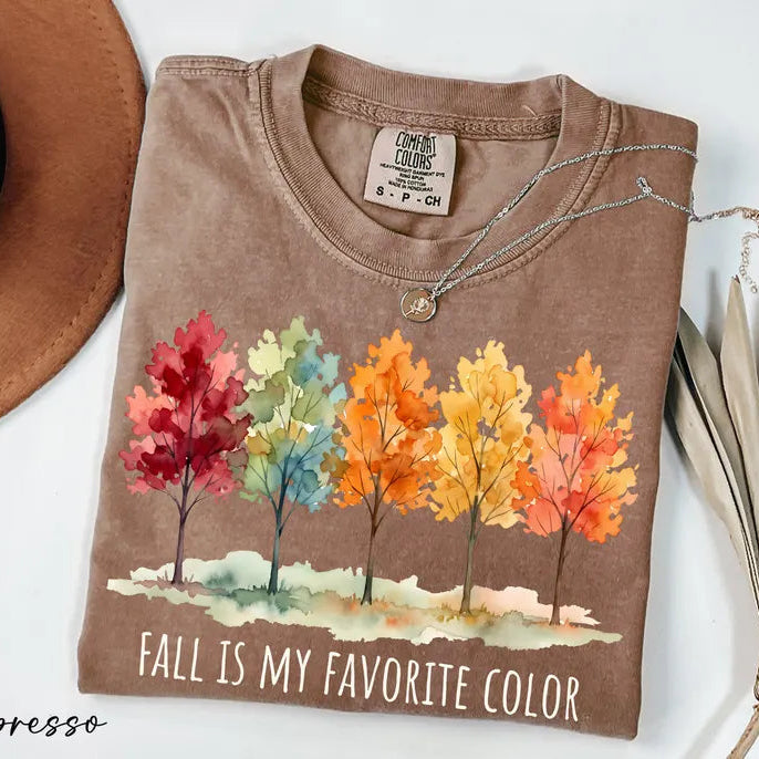 Comfort Colors® "Fall Is My Favorite Color" T-Shirt – Trendy Autumn Vibes & Thanksgiving Graphic Tee, Cute Fall Lover Unisex Top-Pasimax