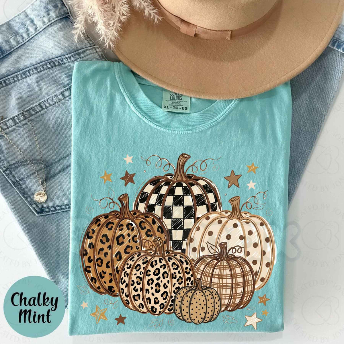Comfort Colors® Fall Pumpkins T-Shirt – Trendy Vintage Autumn Harvest Graphic Tee, Cozy Women's Unisex Top-Pasimax