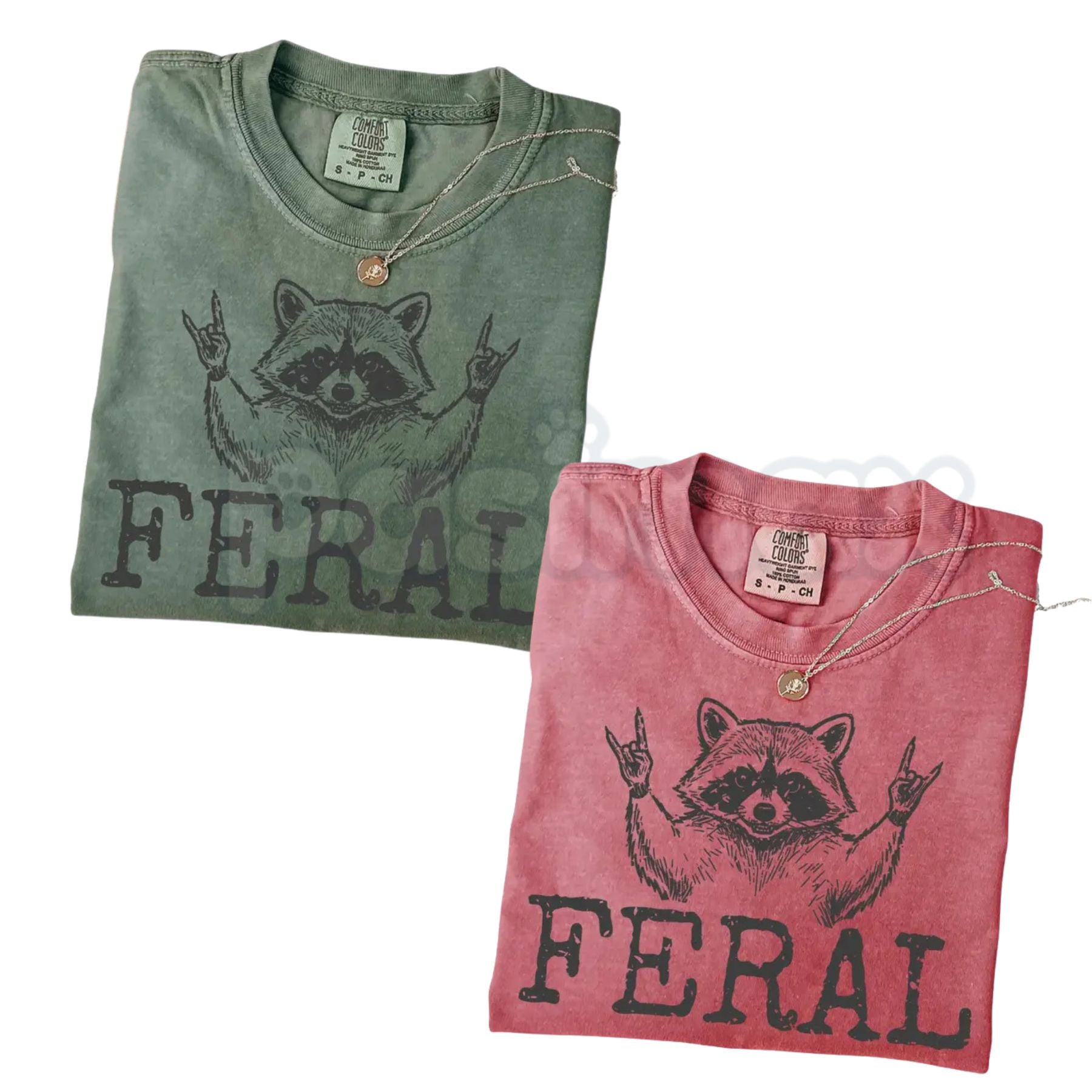 Comfort Colors® Feral Raccoon T-Shirt – Funny Sarcastic Graphic Tee for Women, Aesthetic Trash Panda Shirt, Trendy Chaotic Energy Top-Pasimax