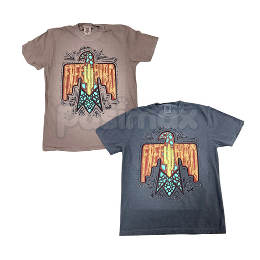 Comfort Colors® Free Bird Western Graphic Tee – Vintage Eagle Desert Shirt, Retro Cowboy Aesthetic Top, Southwestern Style Wild & Free T-Shirt-Pasimax