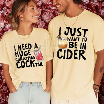 Comfort Colors® Funny Christmas Couples Matching T-Shirts – Rude & Inappropriate Holiday Graphic Tee, Adult Xmas Unisex Top & Gift-Pasimax