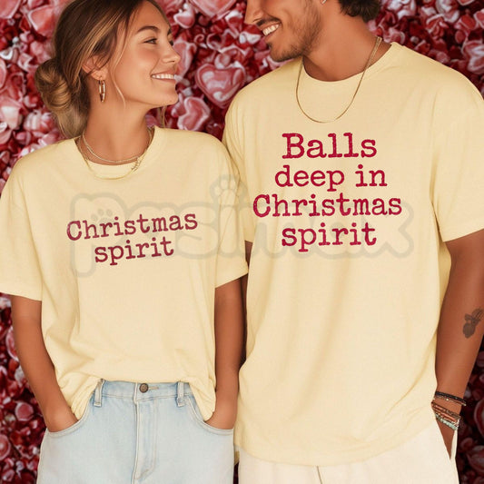 Comfort Colors® Funny Couple Christmas T-Shirt – Retro Matching Holiday Graphic Tee, Sarcastic Married & Dating Unisex Top & Winter Gift-Pasimax