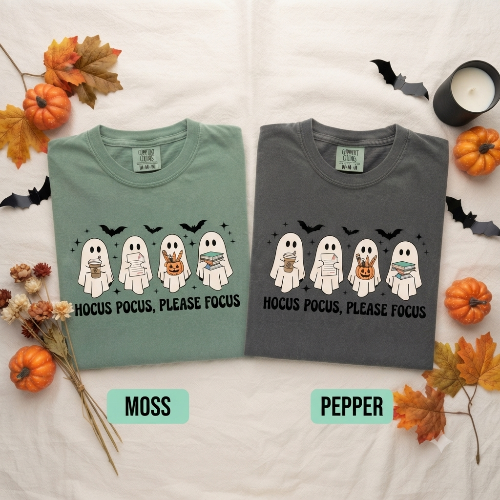 Comfort Colors® Funny Teacher Ghost Halloween T-School Graphic Tee – Spooky Classroom Outfit, Cute Fall Educator Unisex Top & Gift-Pasimax