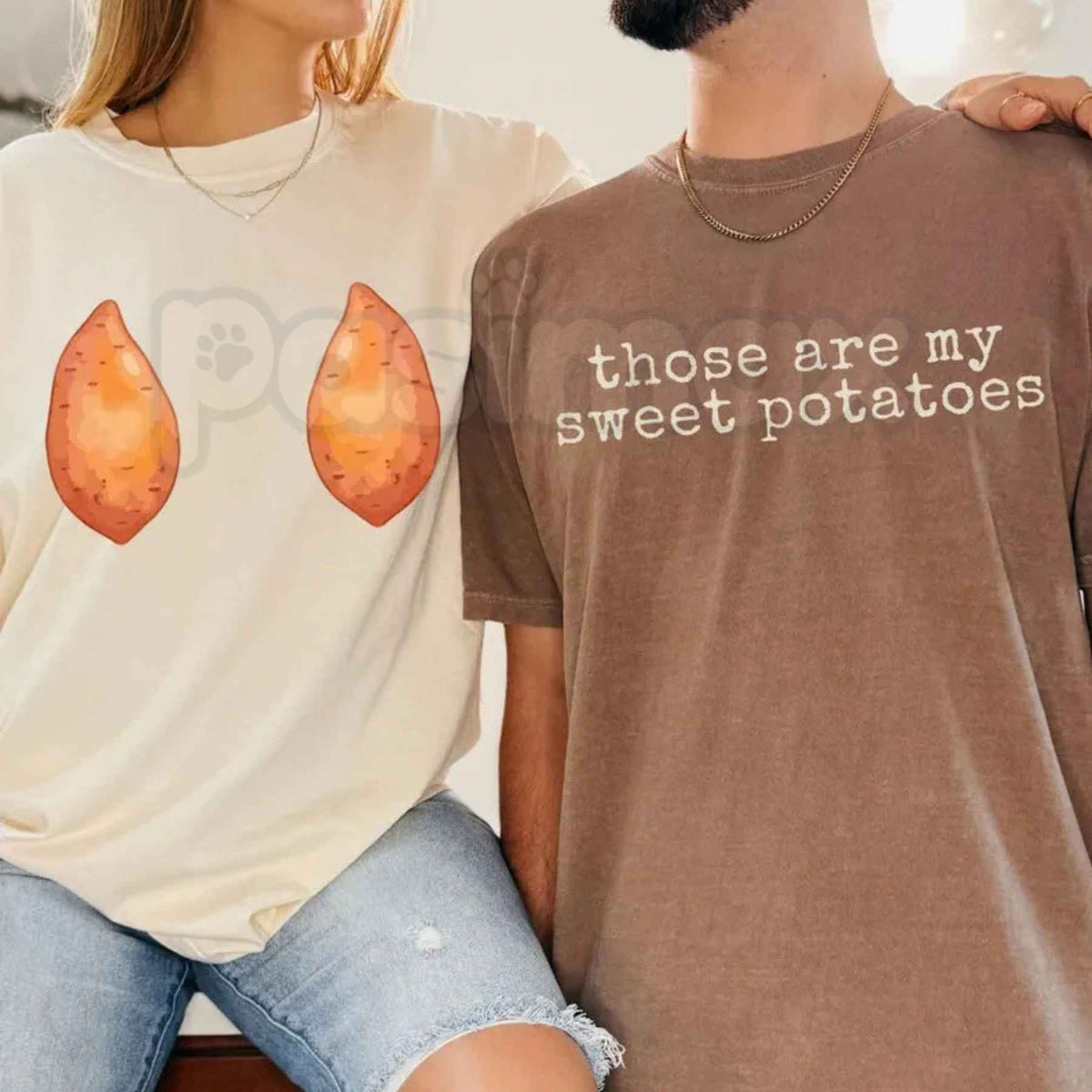 Comfort Colors® Funny Thanksgiving Couples T-Shirt – Sarcastic Holiday Matching Graphic Tee, Humorous Turkey Unisex Top & Gift-Pasimax
