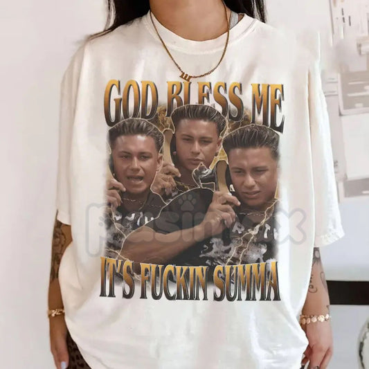 Comfort Colors® "God Bless Me Its F_ckin Summah" T-Shirt – Funny Summer Bootleg Graphic Tee, Sarcastic Beach Vibe Shirt, Aesthetic Retro Summer Gift-Pasimax