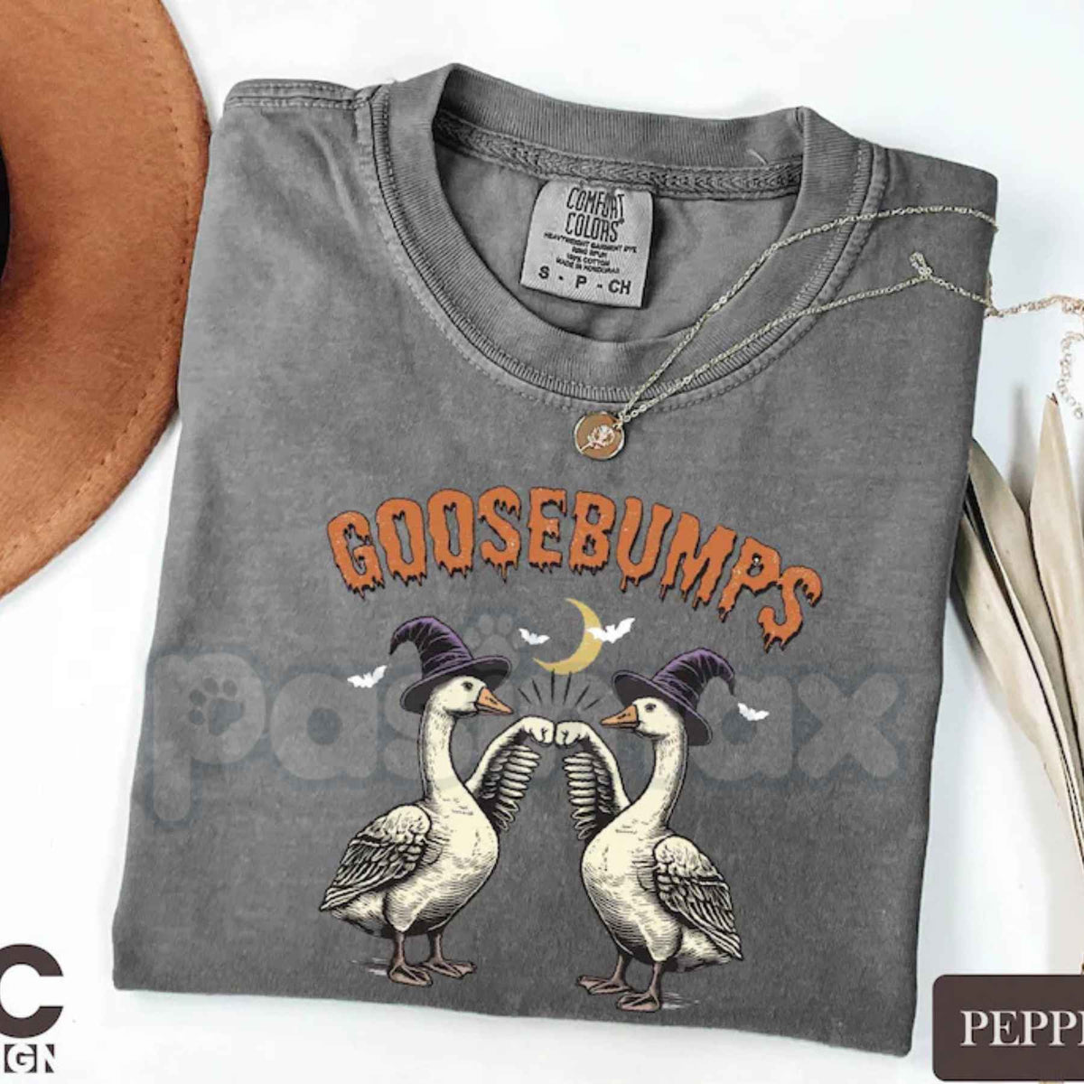 Comfort Colors® Goose Bumps Halloween T-Shirt – Funny Spooky Season Graphic Tee, Retro Literary Pun Unisex Top & Gift-Pasimax