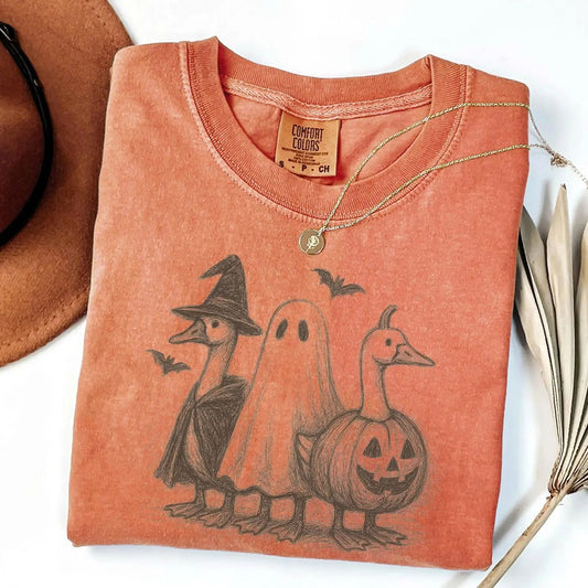Comfort Colors Goose Halloween Shirt – Ghost Goose Tee, Funny Pumpkin Shirt, Cute Spooky Season Fall Tee, Trick or Treat Gift-Pasimax