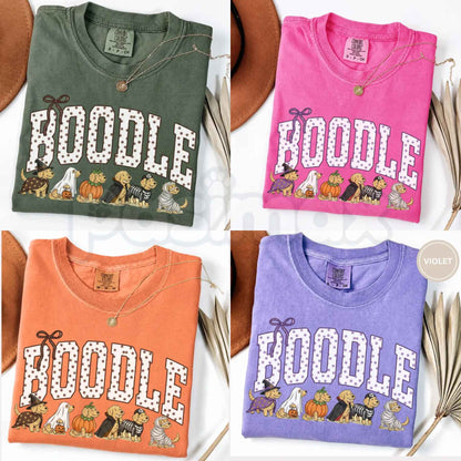 Comfort Colors® Halloween Goldendoodle T-Shirt – Funny "Hoodle" Dog Mom Graphic Tee, Retro Spooky Fall Unisex Top & Gift-Pasimax
