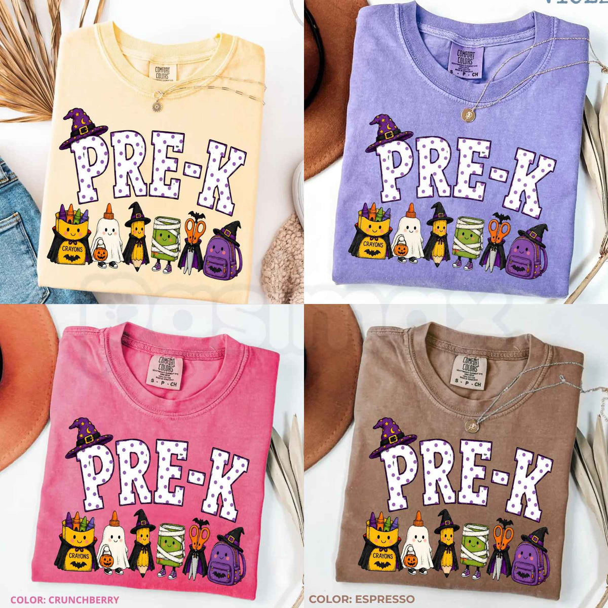 Comfort Colors® Halloween Teacher T-Shirt – Spooky Pencil Graphic Tee, Cute Fall Classroom Unisex Top & Gift-Pasimax