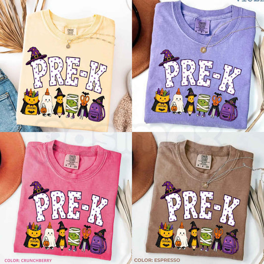 Comfort Colors® Halloween Teacher T-Shirt – Spooky Pencil Graphic Tee, Cute Fall Classroom Unisex Top & Gift-Pasimax
