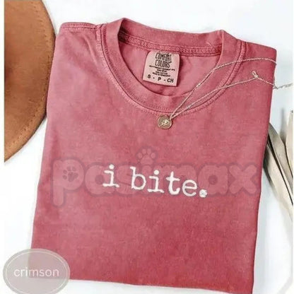 Comfort Colors® "I Bite" T-Shirt – Funny Sarcastic Dark Humor Shirt for Women, Alt Aesthetic Spooky Graphic Tee, Edgy Gothic Vampire Top Gift-Pasimax