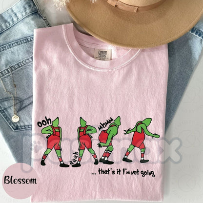 Comfort Colors® 'I'm Not Going' Slogan T-Shirt – Retro Sarcastic Quote Tee, Social Battery Low Humor Shirt, Cozy Homebody Apparel-Pasimax