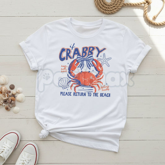Comfort Colors® "If Crabby" Retro T-Shirt – Funny Sarcastic Women's Graphic Tee, Trendy Coastal Aesthetic Shirt, Humorous Nautical Gift for Her-Pasimax