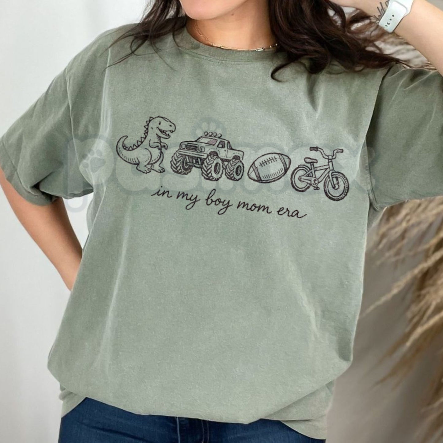 Comfort Colors® In My Boy Mom Era T-Shirt – Trendy Sports Mom Graphic Tee, Football & Monster Truck Mama Shirt, Cute Dinosaur Boy Mom Top-Pasimax