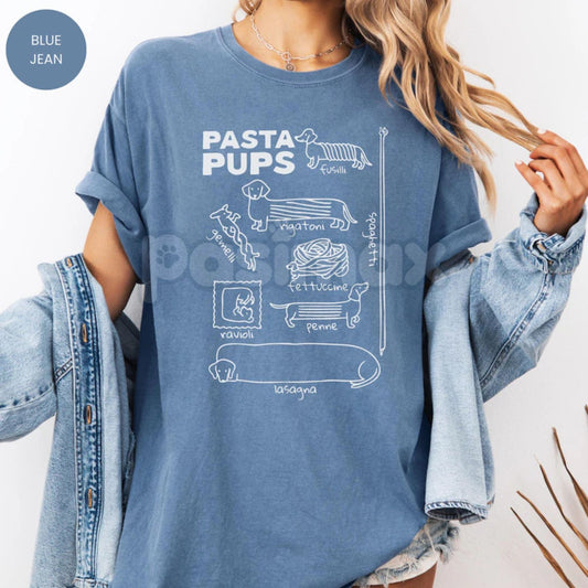 Comfort Colors® 'Italian Sausage' Dachshund Shirt – Funny Foodie Wiener Dog Tee, Retro Pasta Pups Graphic, Pet Owner Gift-Pasimax