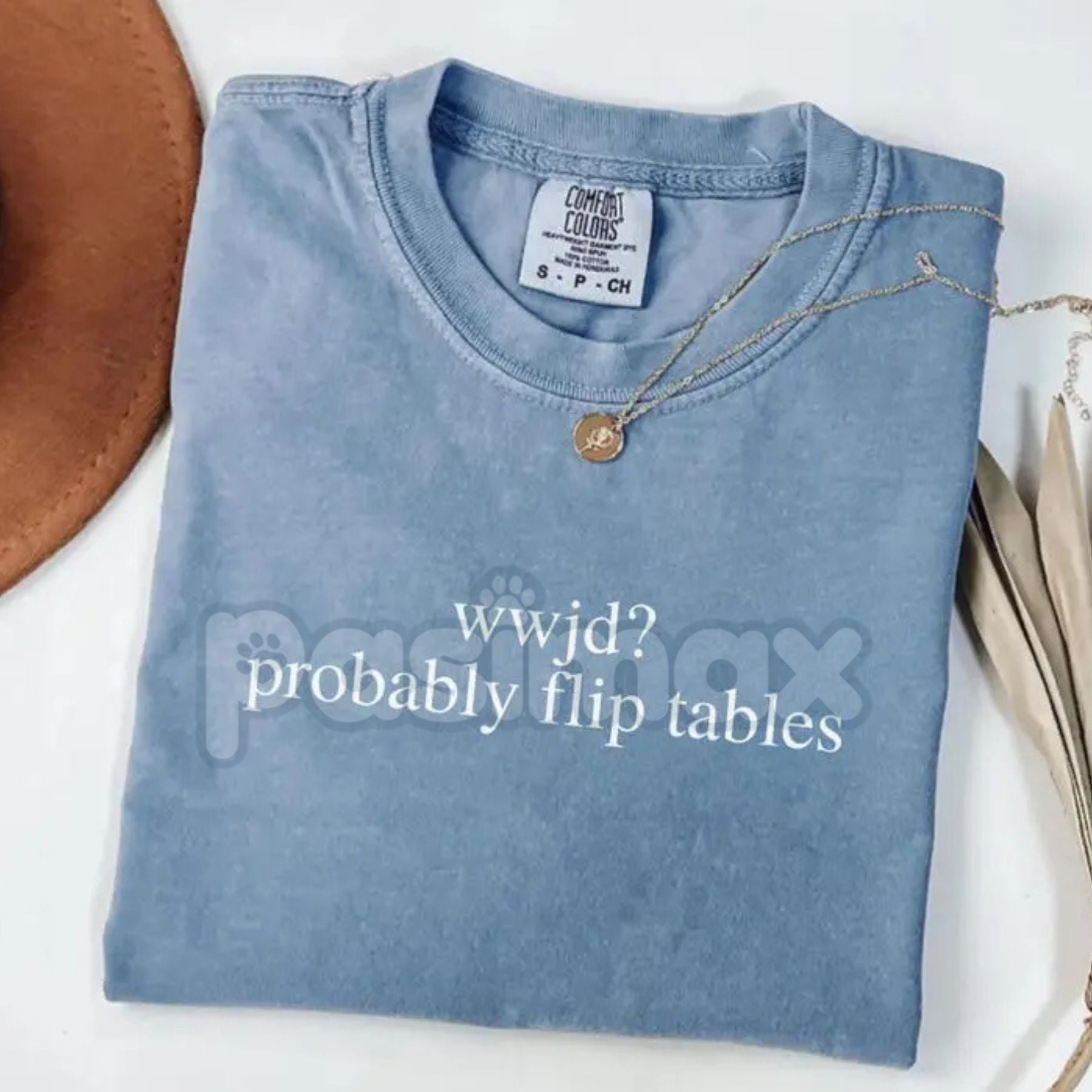Comfort Colors® "Jesus Flipping Tables" T-Shirt – Retro Christian Humor Graphic Tee, Sarcastic Religious Streetwear, Funny Faith-Based Vintage Shirt-Pasimax