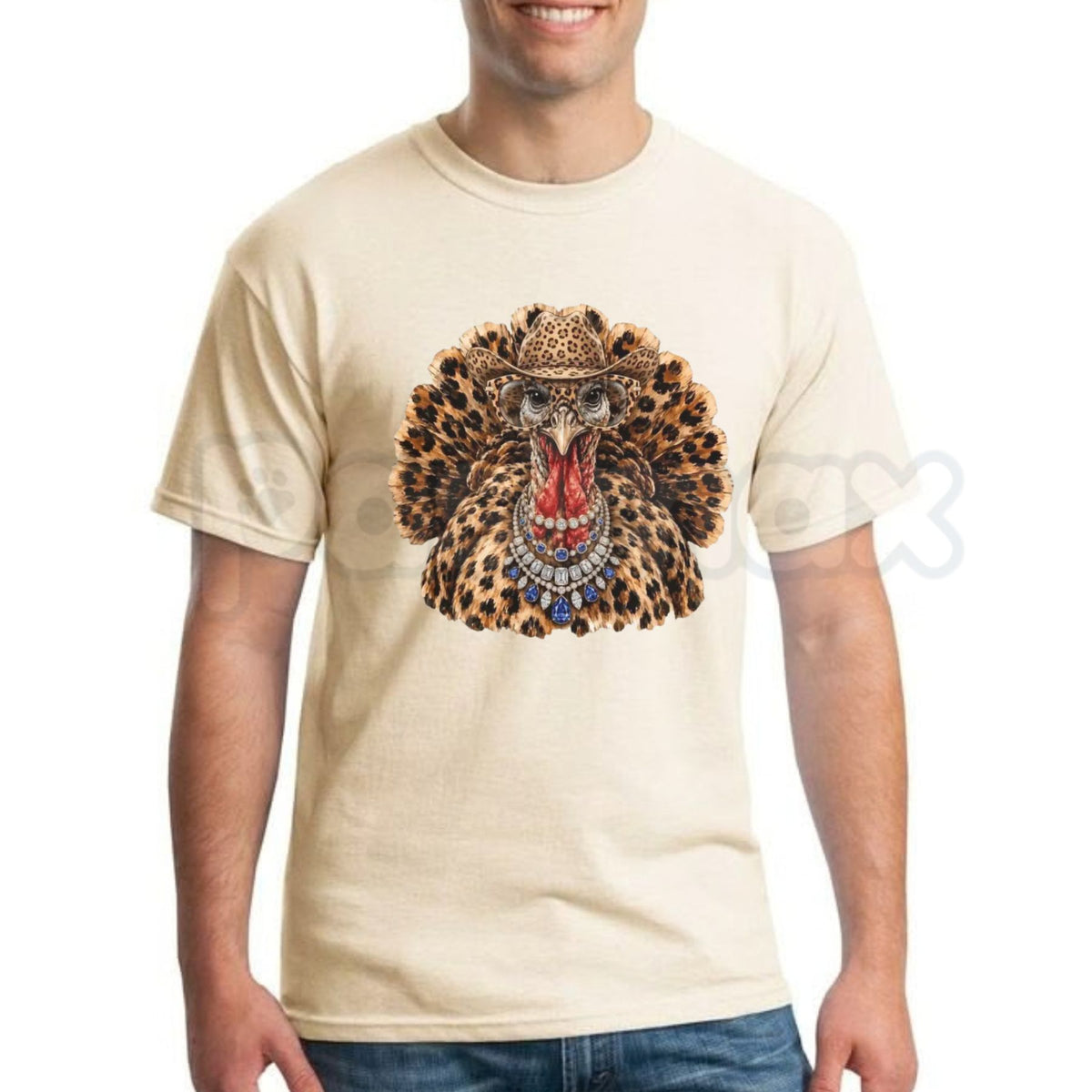 Comfort Colors® Leopard Turkey Thanksgiving T-Shirt – Retro Glam Thanksgiving Graphic Tee, Trendy Cheetah Print Holiday Unisex Top & Gift-Pasimax