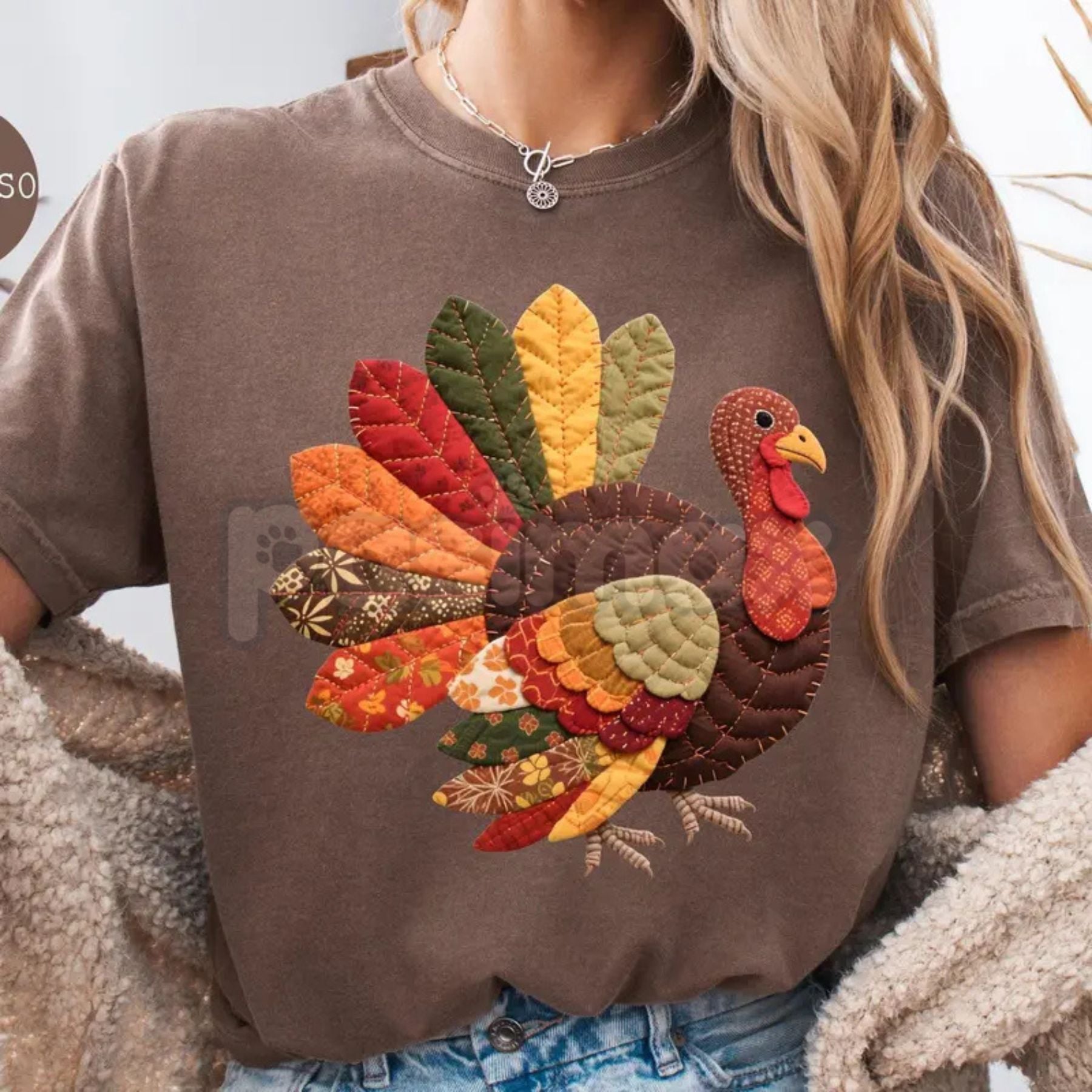 Comfort Colors® Loose Fit Thanksgiving Turkey Print T-Shirt – Vintage Graphic Holiday Tee, Cozy Festive Top-Pasimax