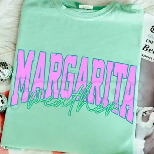 Comfort Colors® Margarita Weather T-Shirt – Trendy Distressed Summer Graphic Tee, Aesthetic Vintage Drink Shirt, Cute Vacation Party Cotton Top-Pasimax