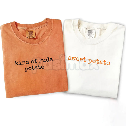 Comfort Colors® Matching Thanksgiving Shirt – Funny Couple T-Shirt, 'Sweet Potato' Family Holiday Tee-Pasimax