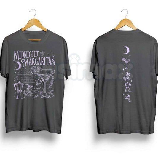 Comfort Colors® "Midnight Margaritas" 2-Sided T-Shirt – Retro Aesthetic Spooky Season Graphic Tee, Whimsical Witchy Vibes Unisex Top-Pasimax