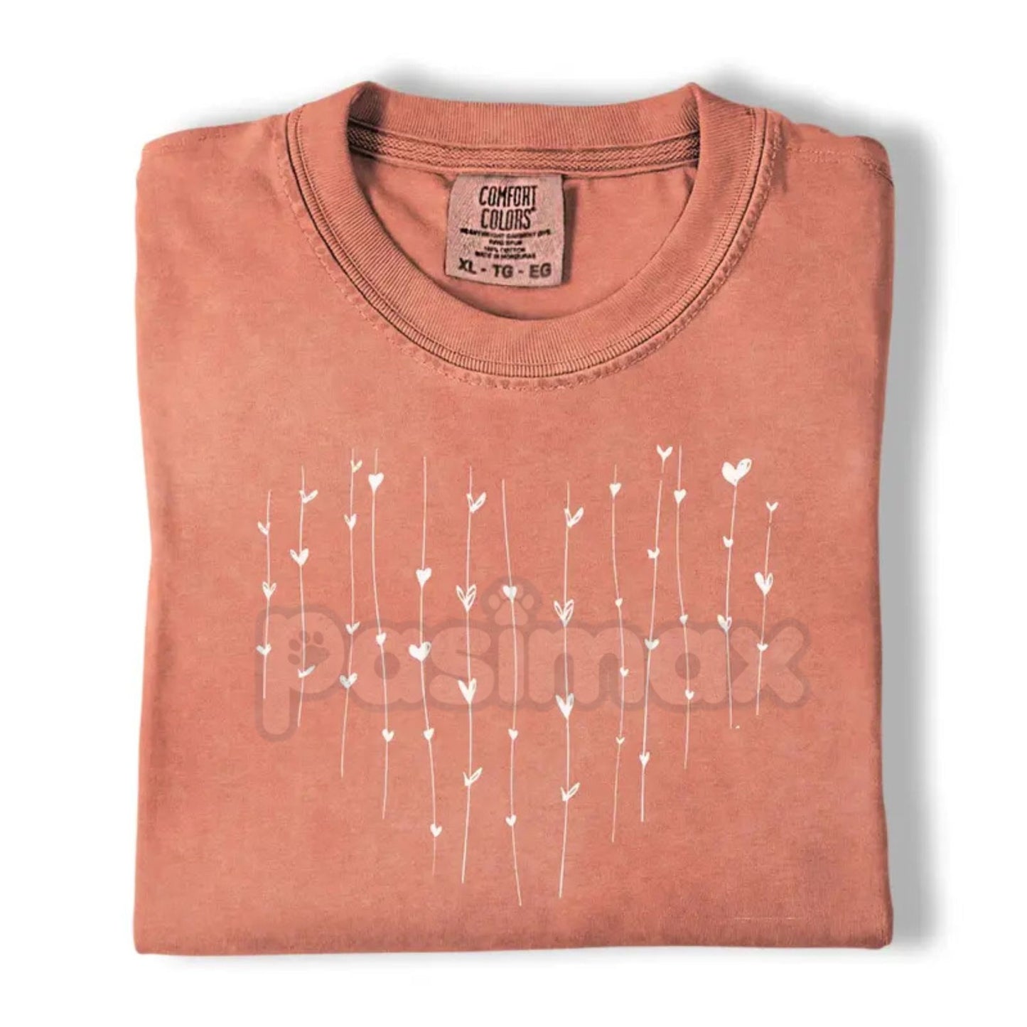 Comfort Colors® Minimalist Floating Heart T-Shirt – Simple Hand-Drawn Valentine Tee, Aesthetic Tiny Heart Graphic Shirt, Dainty Romantic Everyday Top-Pasimax