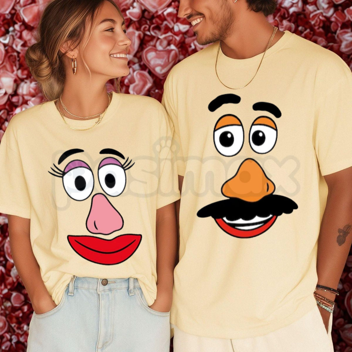 Comfort Colors® Mr & Mrs Potato Head Thanksgiving T-Shirt – Custom Halloween Couple Graphic Tee, Funny Fall Family Unisex Top & Gift-Pasimax