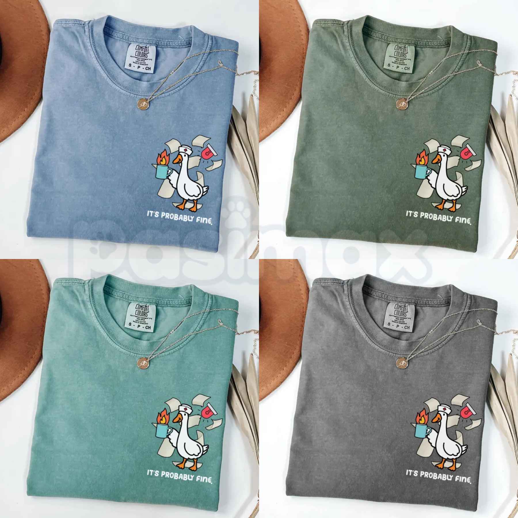 Comfort Colors® Nurse Goose T-Shirt – Funny ER Nurse Graphic Tee, Silly Healthcare Worker & Hospital Staff Unisex Top-Pasimax