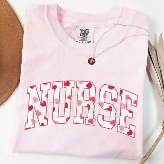 Comfort Colors® Nurse Valentine Bow T-Shirt – Coquette Medical Heart Tee, Trendy Healthcare V-Day Shirt, Aesthetic Nursing Professional Gift-Pasimax