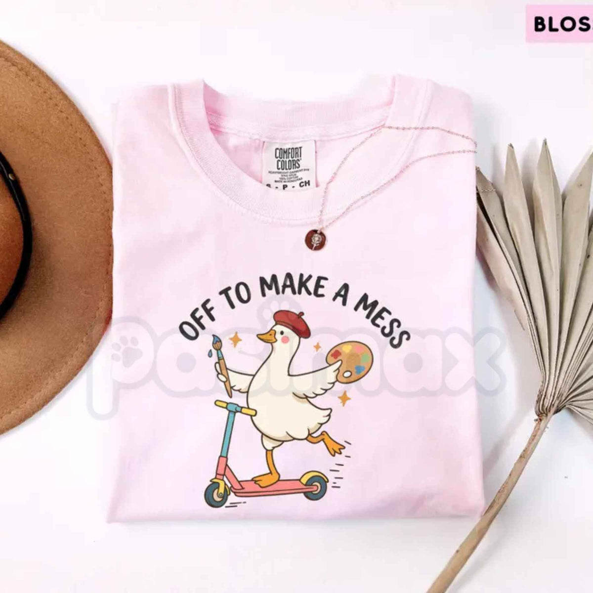 Comfort Colors® Off To Make A Mess T-Shirt – Funny Artist Goose Graphic Tee, Cute Painter Unisex Top & Gift-Pasimax