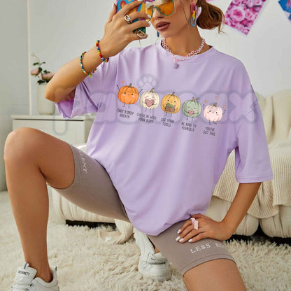 Comfort Colors® Positive Affirmations Pumpkin T-Shirt – Mental Health Fall Graphic Tee, Self Care Halloween School Counselor Unisex Top-Pasimax