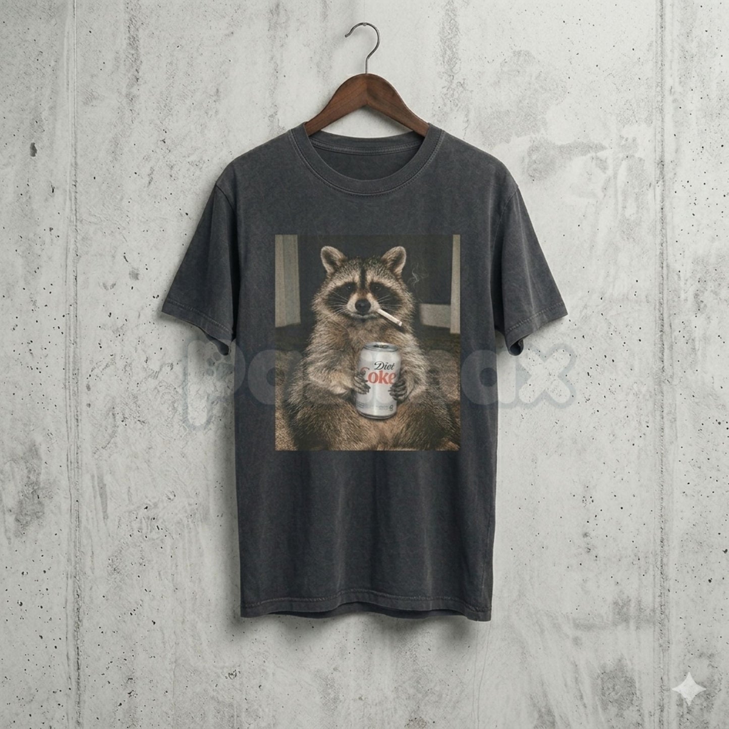 Comfort Colors® Raccoons Diet Coke & Smoking T-Shirt – Funny Trash Panda Graphic Tee, Aesthetic Sarcastic Streetwear, Unhinged Chaos Core Shirt-Pasimax