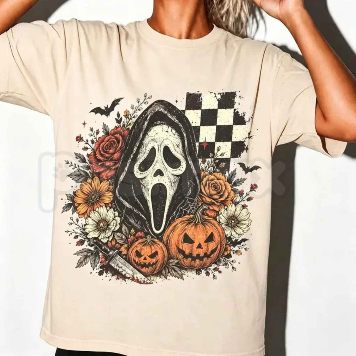 Comfort Colors® Retro Ghost Face Halloween T-Shirt – Vintage Horror Mask Graphic Tee, Classic Slasher Unisex Top & Gift-Pasimax