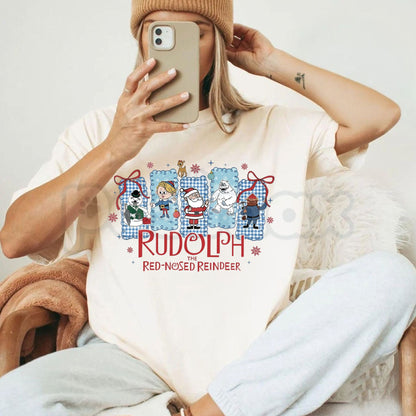 Comfort Colors® Rudolph The Red Nosed Reindeer T-Shirt – Retro Christmas Graphic Tee, Funny Holiday Unisex Top & Winter Gift for Her-Pasimax